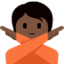 Emoji Gerak isyarat tidak: ton kulit gelap pada X / Twitter