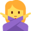 Emoji Donna con gesto di rifiuto su X / Twitter