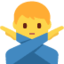 Emoji Homme faisant un geste d’interdiction sur X / Twitter