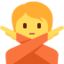 Emoji Persona che fa segno di no su X / Twitter