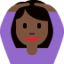Frau mit Händen auf dem Kopf: dunkle Hautfarbe-Emoji auf X / Twitter