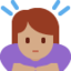 Sich verbeugende Frau: mittlere Hautfarbe-Emoji auf X / Twitter