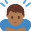 Sich verbeugender Mann: mitteldunkle Hautfarbe-Emoji auf X / Twitter