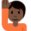 Emoji Orang mengangkat tangan: warna kulit gelap di X / Twitter