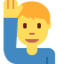 Emoji Uomo con mano alzata su X / Twitter