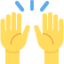 Raising Hands emoji on X / Twitter