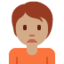Emoji Orang berkerut dahi: ton kulit sederhana pada X / Twitter