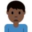 Man Frowning: Dark Skin Tone emoji on X / Twitter