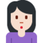 Emoji Femme qui boude : peau claire sur X / Twitter