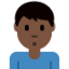 Schmollender Mann: dunkle Hautfarbe-Emoji auf X / Twitter