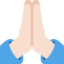อีโมจิ พนมมือ: โทนผิวสีขาว บน X / Twitter