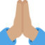 Zusammengelegte Handflächen: mittlere Hautfarbe-Emoji auf X / Twitter