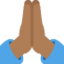 Folded Hands: Medium-Dark Skin Tone emoji on X / Twitter