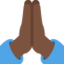 Folded Hands: Dark Skin Tone emoji on X / Twitter