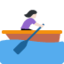 Emoji Donna in barca a remi: carnagione chiara su X / Twitter