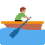 X / Twitter üzerinde Sandalda kürek çeken erkek: orta cilt tonu emojisi
