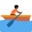 Emoji Orang mendayung sampan: ton kulit gelap pada X / Twitter