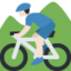 Emoji Ciclista uomo di mountain bike: carnagione chiara su X / Twitter