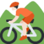 Emoji Penunggang basikal bukit: ton kulit cerah pada X / Twitter