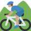 Man Mountain Biking: Medium Skin Tone emoji on X / Twitter
