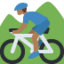 Man Mountain Biking: Medium-Dark Skin Tone emoji on X / Twitter