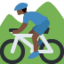 Man Mountain Biking: Dark Skin Tone emoji on X / Twitter