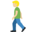 Emoji Lelaki berjalan: ton kulit sederhana cerah pada X / Twitter