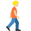 Emoji Pejalan kaki: ton kulit sederhana cerah dan menghadap kanan pada X / Twitter