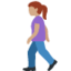 Emoji Donna che cammina: carnagione olivastra su X / Twitter