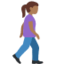 Woman Walking Facing Right: Medium-Dark Skin Tone emoji on X / Twitter