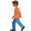 Emoji Pejalan kaki: ton kulit sederhana gelap pada X / Twitter