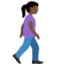 Emoji Femme qui marche : peau foncée et vers la droite sur X / Twitter