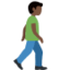 Man Walking Facing Right: Dark Skin Tone emoji on X / Twitter