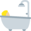 Emoji Persona che fa il bagno: carnagione abbastanza chiara su X / Twitter