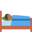 Im Bett liegende Person: mitteldunkle Hautfarbe-Emoji auf X / Twitter