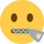 Zipper-Mouth Face emoji on X / Twitter