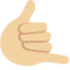 Emoji Mano con gesto di chiamata: carnagione abbastanza chiara su X / Twitter