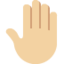 Raised Back of Hand: Medium-Light Skin Tone emoji on X / Twitter