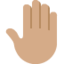 Erhobene Hand von hinten: mittlere Hautfarbe-Emoji auf X / Twitter