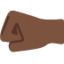 Left-Facing Fist: Dark Skin Tone emoji on X / Twitter