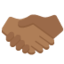 Emoji Stretta di mano: carnagione abbastanza scura su X / Twitter