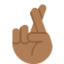 Emoji Dita incrociate: carnagione abbastanza scura su X / Twitter