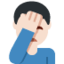อีโมจิ ผู้ชายเอามือก่ายหน้าผาก: โทนผิวสีขาว บน X / Twitter