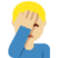 Man Facepalming: Medium-Light Skin Tone emoji on X / Twitter