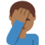 Emoji Lelaki menepuk muka: ton kulit sederhana gelap pada X / Twitter