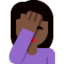 Woman Facepalming: Dark Skin Tone emoji on X / Twitter