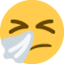 X / Twitter의 재채기하는 얼굴 이모지