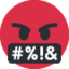 Gesicht mit Symbolen über dem Mund-Emoji auf X / Twitter