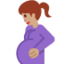 Schwangere Frau: mittlere Hautfarbe-Emoji auf X / Twitter