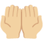 อีโมจิ แบสองมือ: โทนผิวสีขาวเหลือง บน X / Twitter